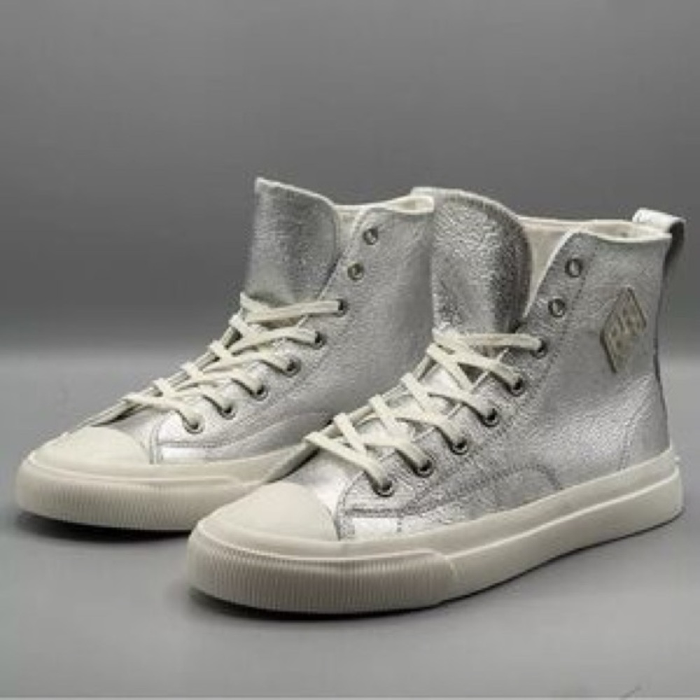 P.F. Flyers All American High Top Sneaker Silver Metallic Size 9.5 Women’s